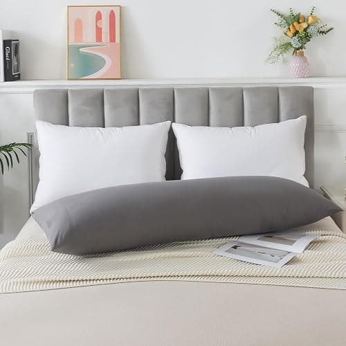 INSPIRE CRAFTER Memory Foam Body Pillow Insert, Soft Large Long Bed Pillow for Adults, Breathable Full Body Pillow, Grey thumbnail 2