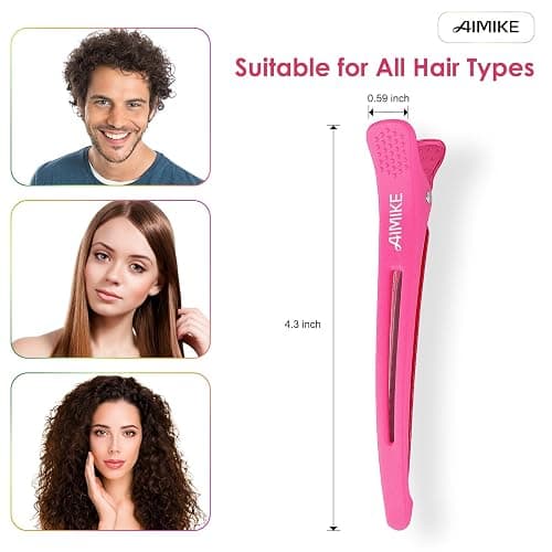 AIMIKE Neon Hair Clips, 12 Pcs Professional Sectioning and Cutting Clips for Hairdressers - 4.3" Long Duck Billed Rollers for Styling thumbnail 7