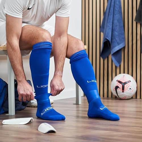LION SPORTSWEAR Football Sock Sleeves To Accompany Grip Socks - Fits Over Calf/Shin Pads - Variety Of Colors To Match Your Team Kit thumbnail 2