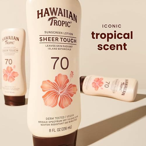 Hawaiian Tropic Sheer Touch Lotion Sunscreen SPF 70, 8 Fl Oz | Broad Spectrum, Oxybenzone Free, Sunblock Lotion, Hawaiian Tropic Sunscreen SPF 70, 8 Fl Oz thumbnail 3