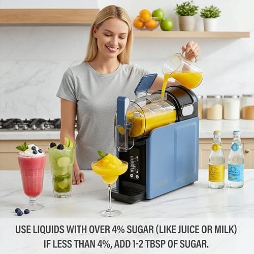 Lifecreek 98oz Slushie Machine for Home with No Ice Needed, 6 Preset Programs, Self-Cleaning Function, Quiet Operation, Perfect for Making Frozen Margaritas, Milkshakes, Smoothies, Frappes,Blue thumbnail 7