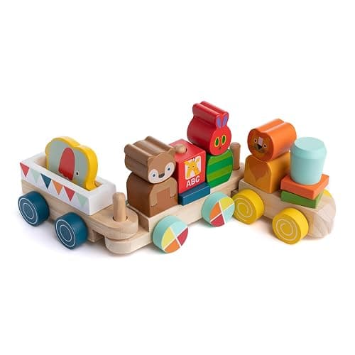 KIDS PREFERRED World of Eric Carle The Very Hungry Caterpillar Wooden Train Set, 12 Pieces - Image 1