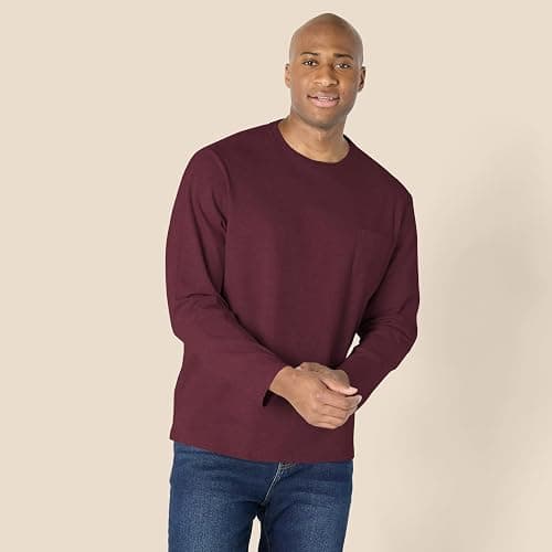 Men's burgundy long-sleeve t-shirt thumbnail 6