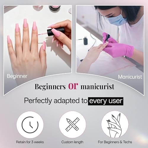Krofaue 500PCS flexible gel French Half Cover Acrylic Nail Tips Manicure | 10 sizes, flexible, French style, crystal-clear, easy to trim, for salon and home DIY, includes box thumbnail 8