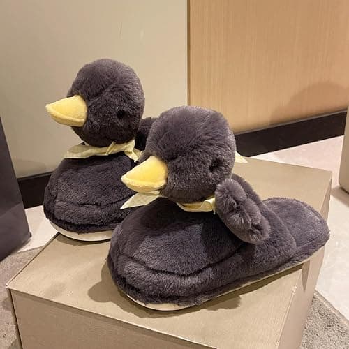 VTTDB Duck Slippers for Women Fuzzy Animal Plush Slippers Winter Indoor House Slides Warm Fluffy Slipper for Men thumbnail 7
