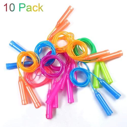 Aneco 10 Pack Kids Jump Rope Set Colorful Outdoor Jump Ropes 7.3 Feet Jumping Ropes Great Birthday Party Sports Activities Favors Gift thumbnail 5