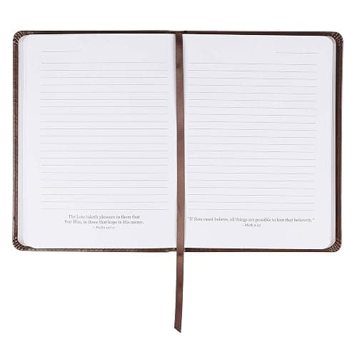 Christian Art Gifts Brown Faux Leather Journal | For I Know the Plans Jeremiah 29:11 Bible Verse | Handy-sized Flexcover Inspirational Notebook w/Ribbon 240 Lined Pages, Gilt Edges, 5.5 x 7 Inches thumbnail 3