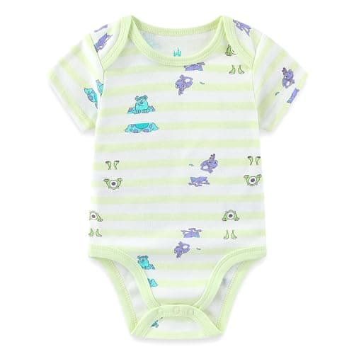 Disney Monsters Inc. Mike Wazowski James P. Sullivan Baby Boys 3 Pack Bodysuit Creeper for Newborn and Infant thumbnail 4
