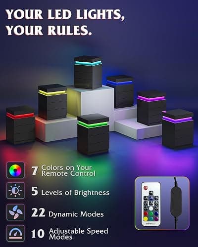 WLIVE Nightstand with Charging Station & Led Lights, Modern Bedside Table with 3 Drawers and Sliding Top, End Table with Hidden Space for Bedroom, Living Room, 26.8'' Height Night Stand, Black thumbnail 4