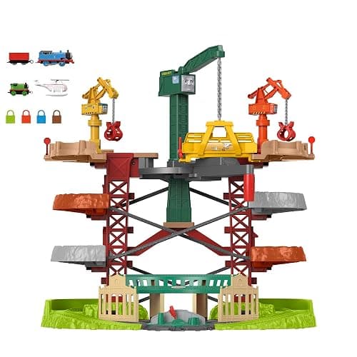 Thomas & Friends Multi-Level Toy Track Set, Trains & Cranes Super Tower, 2.5 Ft Tall with 3 Characters for Preschool Kids Ages 3+ Years (Amazon Exclusive) thumbnail 4