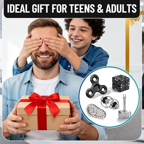 5 Pcs Fidget Toys Teen & Adult Metal Fidgets Spinner Infinity Cube Cool Hammer Hand Spinner Gadgets Office Desk Toy Sensory Items for Stocking Stuffers for Gift thumbnail 7