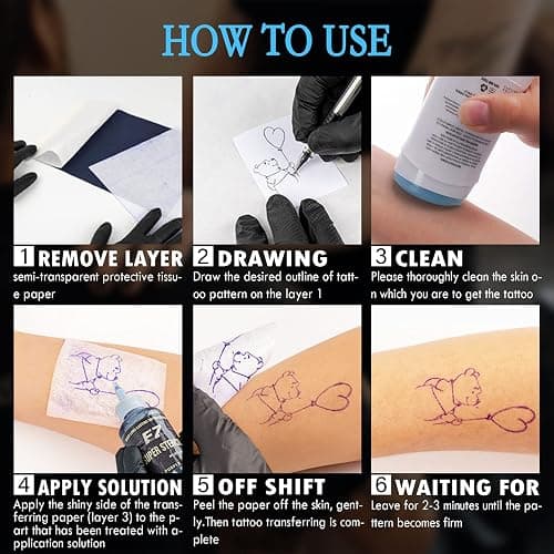 WeLiu Tattoo Transfer Paper,110 Sheets Tattoo Stencil Paper for Tattooing to Skin,A4 Size thumbnail 4