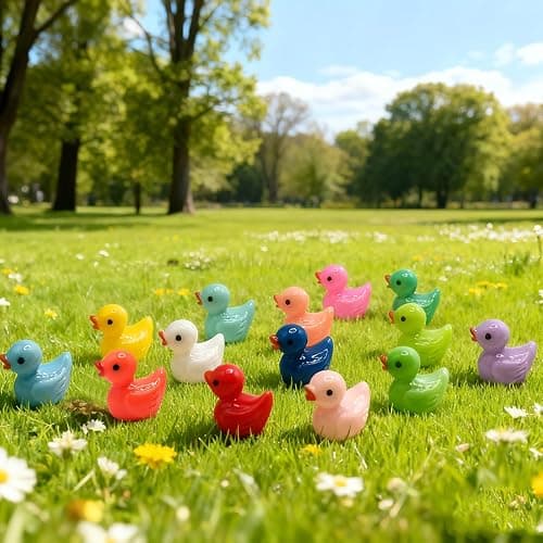 JWAJWY Mini Ducks 120PCS Tiny Ducks Small Lucky Little in 14 Colors for Pranks Dollhouse Garden Ornaments Party Favors thumbnail 5