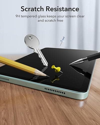 ESR 2 Pack Screen Protector for iPad Air 11 Inch M3/M2 2025/2024 (7th/6th Generation), 9H Tempered Glass Film with UltraFit Tray, Apple Pencil Support, Scratch Resistant, HD Clarity, Bubble Free thumbnail 7