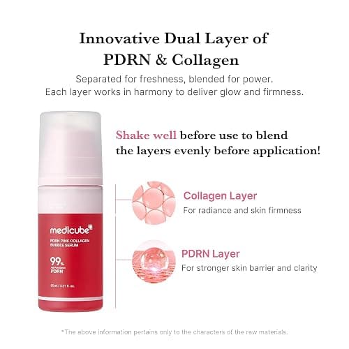 medicube PDRN Pink Collagen Bubble Serum | Bubble-to-Glow Firming Serum with 99% Purity PDRN & Low-Molecular Collagen | Lightweight, Fast-Absorbing Bubble Texture for Radiant, Plump Skin | 3.21 fl.oz thumbnail 6