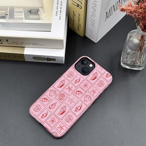 Case for iPhone 13,Frosted 2-Layer Durable Case for Girl Women,Pink Seashells Stamps Beachy - Pink Seashells Stamps Beachy - iPhone 13 thumbnail 7