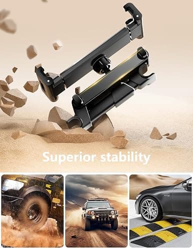 BKWITY Tablet Holder for Car Headrest, ipad Car Holder Back Seat [3 in 1 Extension Arm], 360° Rotating Adjustable Road Trip Essentials for 4.7-11" iPad Pro, Air, Mini, Galaxy, Fire thumbnail 6