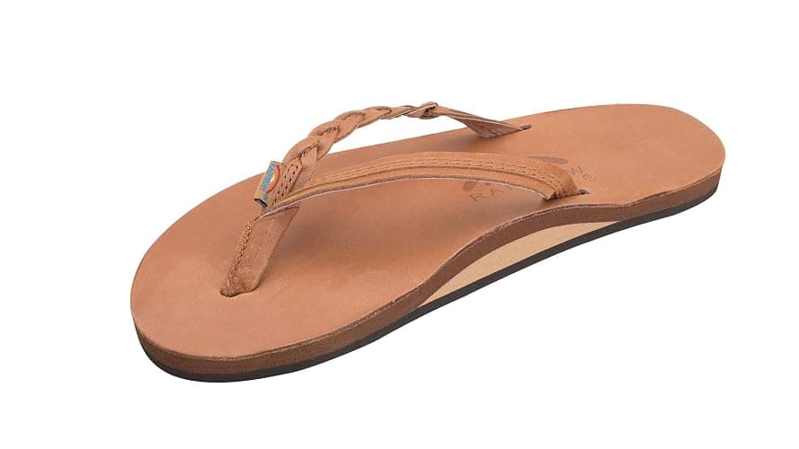 Rainbow Sandals Women’s Flirty Braidy Premier Leather w/Single Braided Strap - 5.5-6.5 Sierra Brown - Image 1