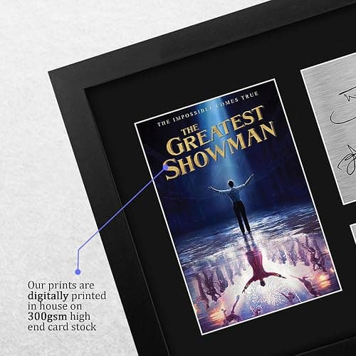 HWC Trading The Greatest Showman Framed Gift Signed Printed Autograph Hugh Jackman Zac Efron Zendaya Rebecca Ferguson Michelle Williams Print Photo Picture Display - US Letter Size thumbnail 4