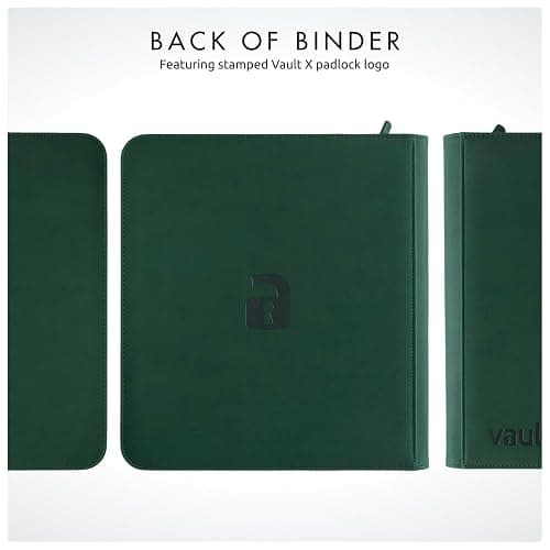 Vault X 12 Pocket Trading Card Zip Binder - 480 cards, Premium Exo-Tec Album Material, 20 Side-Loading Pages, Folder for Collectible Card Games, Sports, TCG (Green) thumbnail 8