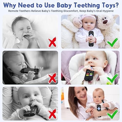Soulagement des Dentition Jouet pour Bébés 3-6 12 Mois Cadeaux, Télécommande en Jouets de Bain en Silicone pour 3 6 9 Mois Autiste, Sensoriels de Qualité Alimentaire, Noir thumbnail 5