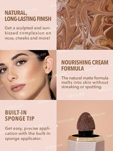 SHEGLAM Sun Sculpt Cool Toned Liquid Contour Stick Long Lasting Cream Bronzer Makeup - Soft Tan - Soft Tan - 0.18 Fl Oz (Pack of 1) thumbnail 5