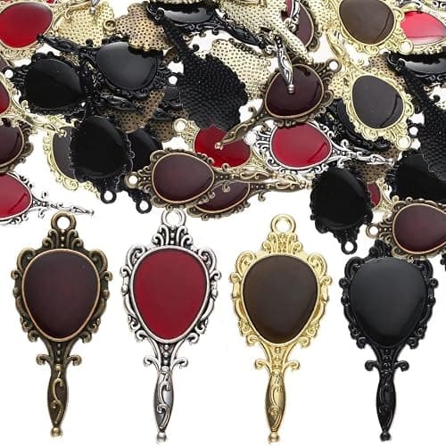 YEYULIN Baroque 64pcs Assorted Gold Black Red Rose Skull Enamel Charms Coffin Cross Halloween Charm Pendant DIY for Earrings Necklace Bracelet Jewelry Making and Crafting thumbnail 8