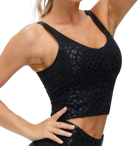 THE GYM PEOPLE Womens' Sports Bra Longline Wirefree Padded with Medium Support thumbnail 4