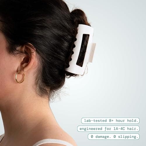 Mello Medium Hair Clip - Flexible Comfort Hair Claw for Women, Strong Hold for Thick & Thin Hair Styling, Durable Material, Matte Non-Slip Finish, Made in Korea, Patent Pending (White, Medium) thumbnail 3
