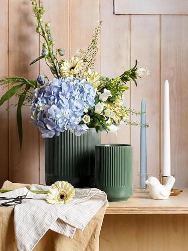 LE TAUCI Utensil Holder, 7.3"+5.4" Ceramic Kitchen Utensil Holder for Countertop, Large Cooking Utensil Crocks for Kitchen Counter, Modern Utensil Organizer for Spatula, Set of 2, Forest Green thumbnail 6