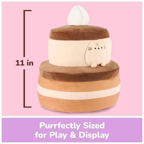 GUND Pusheen Chocolate Cake Squisheen, Squishy Toy, Collectible Plush Toy, Dessert Plush, Cat Stuffed Animal for Ages 8 and Up, Brown, 11” thumbnail 2