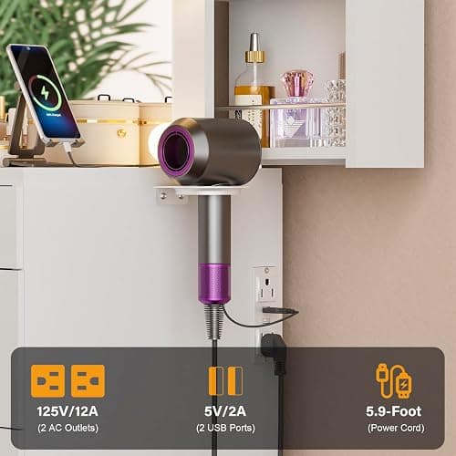 Likein Vanity Desk with Mirror and Lights, White Vanity with Hidden Jewelry Storage Cabinet, Charging Station, 11 Drawers Makeup Vanity with Lights, Crystal Knobs, 3 Color Lighting Modes for Girls thumbnail 3
