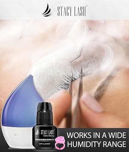 STACY LASH Extra Strong Eyelash Extension Glue (0.17fl.oz / 5ml) / 0.5-1 Sec Dry/Retention – 8 Weeks/Professional Black Adhesive/Lash Tech Supplies + Glue Ring thumbnail 7