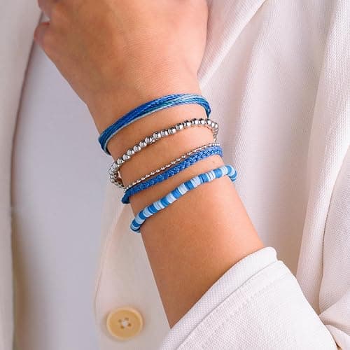 Pura Vida Bracelet Deep Sea Bracelet Stack, 4 Stackable Bracelets for Women thumbnail 2