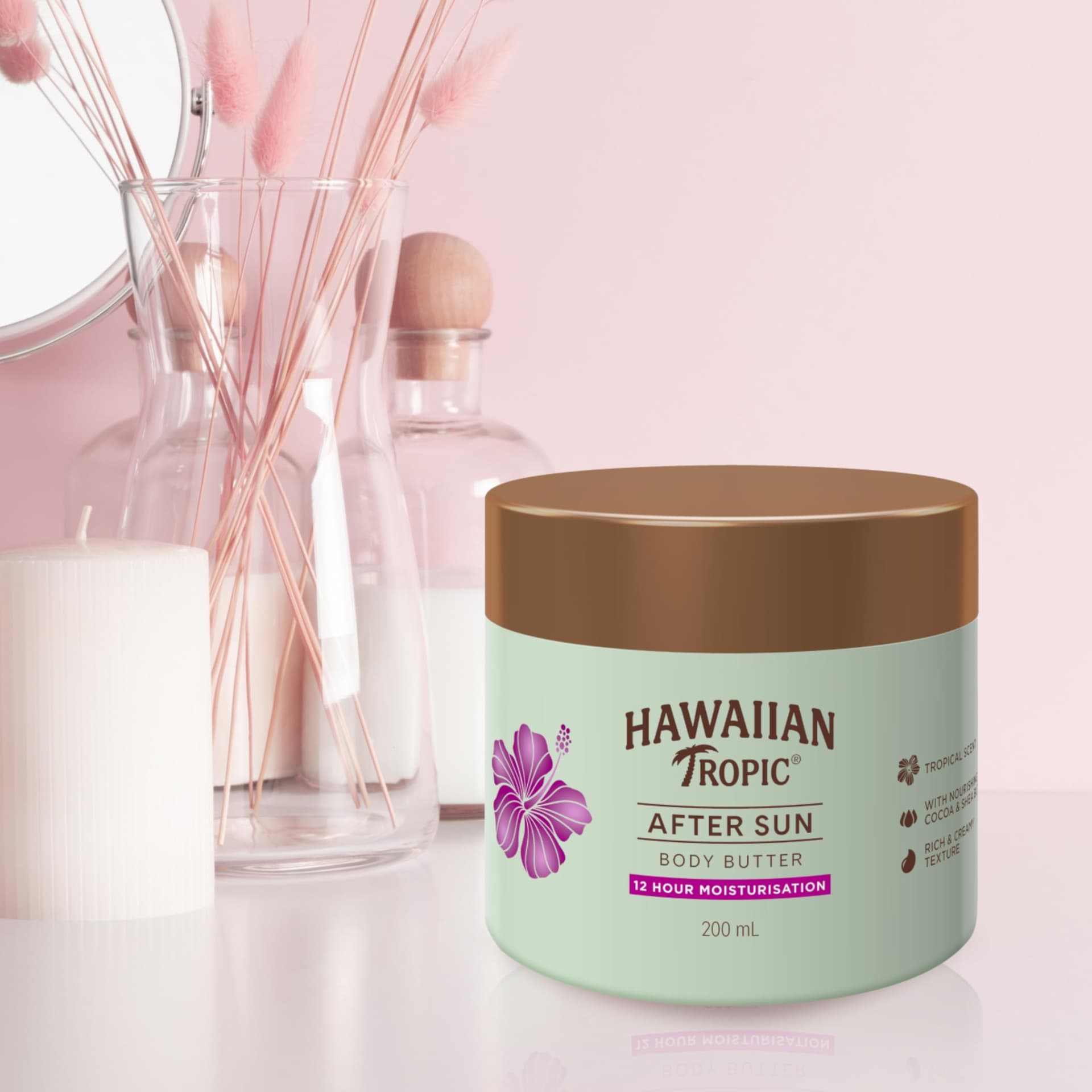 Hawaiian Tropic After Sun Body Butter 200ml, 12 hour moisturisation, Cocoa and Shea Butter, Rich and Creamy formula thumbnail 4