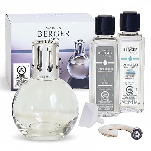 MAISON BERGER Set – Lampe Berger Starter Round Fragrance Diffuser with Ocean Breeze & So Neutral Refills – 2 x 250 milliliters (8.45 Fl Oz) – Elegant Home Air Purifier – Made in France - Image 1
