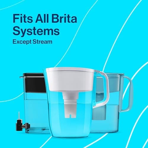 Brita Water Filter Pitcher for Tap and Drinking Water with 1 Standard Filter, Lasts 2 Months, 6-Cup Capacity, BPA Free, White thumbnail 11