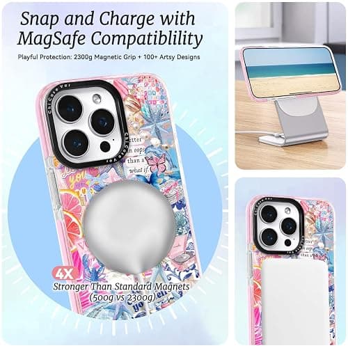 ChiCaseVer for iPhone 15 Case, Coastal Collage Pattern with Romantic Quote, Cute Soft Slim TPU Compatible with MagSafe, Military-Grade Drop Protection & Camera Protection for Women Girls thumbnail 2