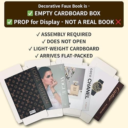 PROBENEX Luxe Large | 4 PCS Faux Decorative Books for Home Decor | Not Real Books (Cardboard Boxes) | Coffee Table, Bookshelf & Shelf Styling Display Props for Living Room, Office thumbnail 3