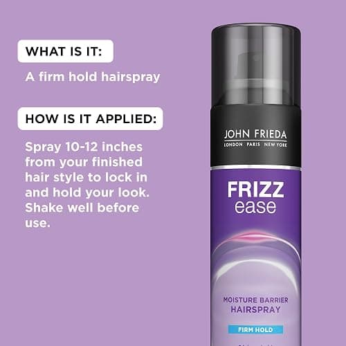 John Frieda Frizz Ease Moisture Barrier Hairspray, Firm Hold Hairspray, Seals Out Moisture, Blocks Frizz, Protects Against Heat, and Keeps Hair Straight with Long-Lasting Hold, 12 Oz thumbnail 6