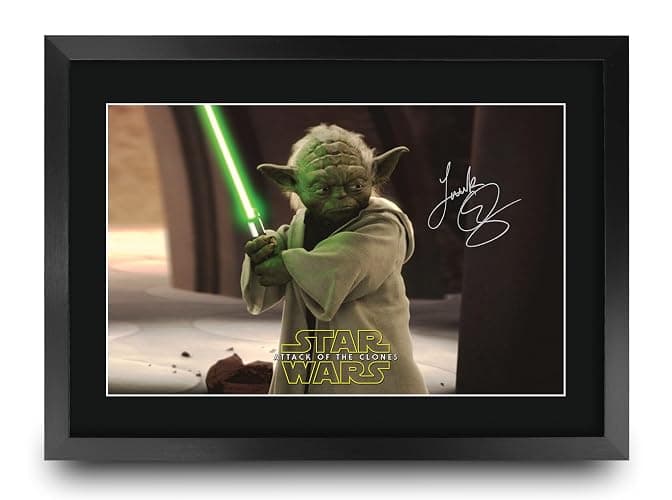 HWC Trading Star Wars Episode 2 - Attack of the clones Scene 3 Gifts Printed Signed Autograph Picture for Movie Memorabilia Fans - 16" x 12" Framed - Image 1