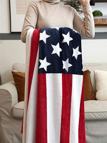 Sviuse American Flag Blanket, Twin Size USA Throw Blanket 60x80 Inches, Gifts Blanket for Bed Couch Chair Fall Winter Camping Living Room Office thumbnail 8