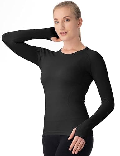 MathCat Seamless Workout Shirts for Women Long Sleeve Yoga Tops Sports Running Shirt Breathable Athletic Top Slim Fit XS-XL thumbnail 2