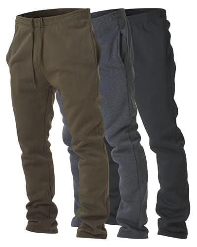 Ultra Performance 3 Pack Mens Fleece Wide Leg Sweatpants with Pockets, Open Bottom Workout Sweatpants for Men - Image 1