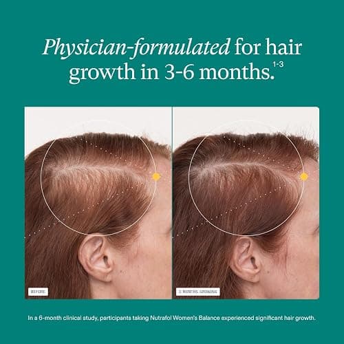 Nutrafol Women's Balance Hair Growth Supplements, Ages 45 and Up, Clinically Proven for Visibly Thicker Hair and Scalp Coverage, Dermatologist Recommended - 1 Month Supply thumbnail 4