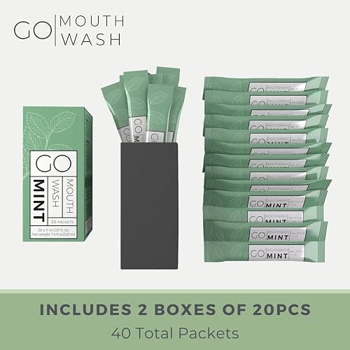 GO Travel Size Mouthwash Packets – Individual Mini Single Packets for Fresh Breath - TSA Compliant - Smart Packet Design to Reduce Travel Bottle Waste. Alcohol-Free. thumbnail 2