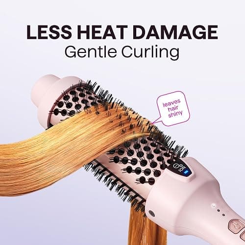 Wavytalk Updated Version Thermal Brush, 1.5 Inch Negative Ion Blowout Express Thermal Round Brush Creates Salon-Quality Blowouts, lonic Frizz Reduction Makes Hair Shinier & Smoother (Millennial Pink) thumbnail 5
