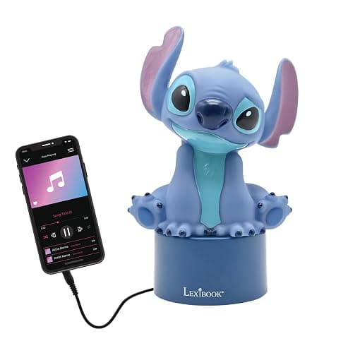 LEXiBOOK, Disney Stitch, Nightlight with Speaker, Color Change, Soft Light, Battery Operated, Blue, NS01D thumbnail 6