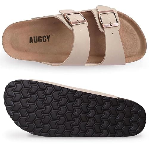 AUGCY Womens Sandal Cork Footbed Slide, Arch Support Slides for Women with Adjustable Buckle, Comfortable Summer Beach Outdoor Sandals thumbnail 5