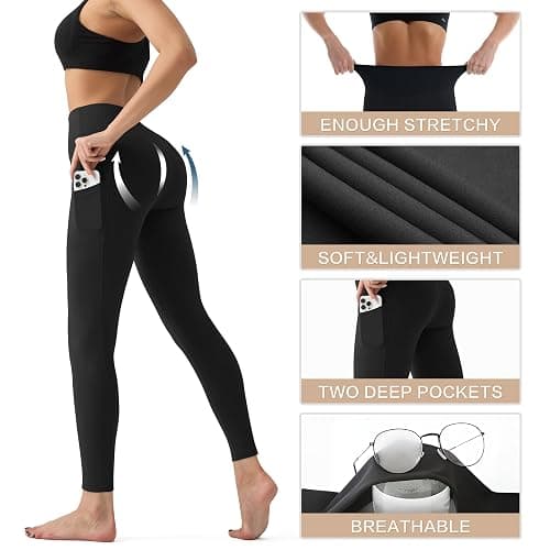 YUDSUD High Waisted Leggings for Women - Tummy Control Yoga Pants for Workout Running Athletic Women's Leggings Plus Size thumbnail 4